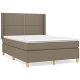 vidaXL Boxspringbett mit Matratze Taupe 140x200 cm Stoff1380098