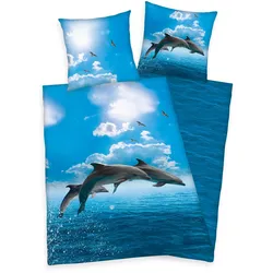 Delphin Bettwäsche Set Delfin 2tlg. 135x200 cm 100% Baumwolle