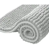 Subrtex Badematte rutschfest Badezimmerteppich aus Chenille Saugfähig Badteppich weich Wasserabsorbierende Badvorleger für Badezimmer,Maschinenwaschbar(40 x 60 cm, hellgrau)
