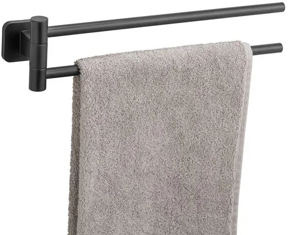 WENKO Handtuchhalter Porto Edelstahl Schwarz