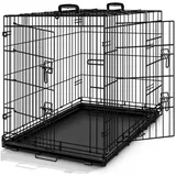 TRESKO - Hundekäfig 107x71x77cm Metall Transportkäfig Auto Hundebox Transportbox faltbar Drahtkäfig