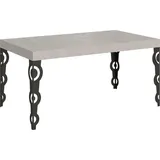 Karamay Kaschmir-Ausziehtisch 160/244x80 cm mit anthrazitfarbenen Beinen - Grau