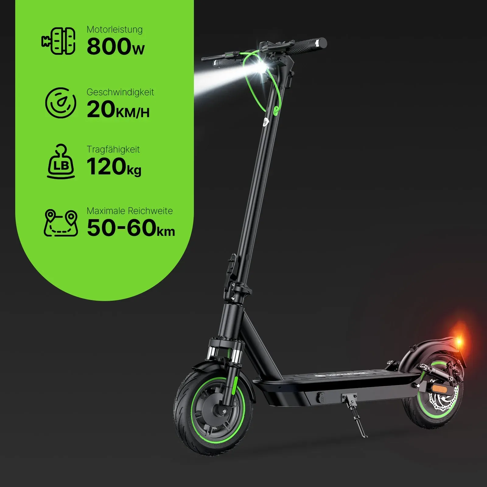 E9TMax E-Scooter Mit Straßenzulassung 500W 40km Reichweite (ABE,eKFV)