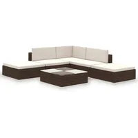 vidaXL Garten-Lounge-Set 6-tlg. braun