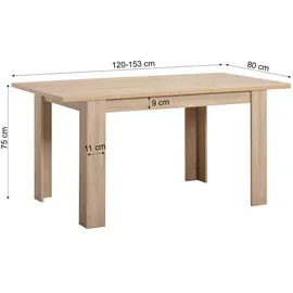 Homestyle4u Esstisch Ausziehbar Braun Holz Tisch Holztisch 120x80 cm Esszimmer, Tische, Esstische