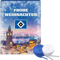 Hamburger SV HSV Adventskalender Weihnachtskalender + Fan-Schnürsenkel 1#, 16# - Blau/Weiß/Schwarz