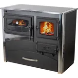 DanDiBo Ambiente Kaminofen mit Backfach und Herdplatte mit Glaskeramik ABC Concept 2 Air Links Mehrfachbelegung Holzofen 11,6 kW Kamin Ofen Holz Werkstattofen Schwedenofen Hüttenofen Heizofen Holzofen