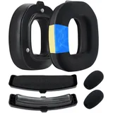 MMobiel A50 Gen 4 Mod Kit – Ohrpolster, Stirnband Ersatz und Mikrofon-Schaumstoff für Logitech G Astro A50 Gen 4 Kopfhörer Kühlgel Kopfhörer Ohrpolster - Protein PU & Velours Stirnband - Schwarz