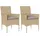 vidaXL Gartenstuhl mit Kissen 54,8 x 63,8 x 25,6 cm beige 2 St.
