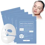 5 Stück Korean Bio-Collagen Real Deep Mask, Bio Collagen Mask, Bio-Collagen Real Deep Mask Korean Bio Collagen Mask Bio-Collagen Deep Hydrating Overnight Mask Hydrating Anti-Aging Gesichtsmaske (A)