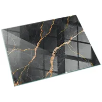 Tulup Bodenschutzplatte Glas 60 x 40 x 0,4 cm Schwarz