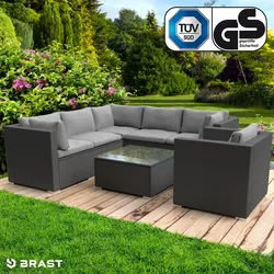 Polyrattan Lounge Set HARMONY schwarz
