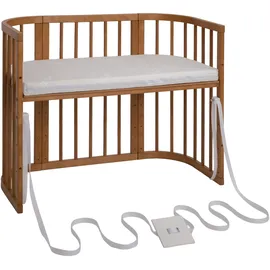Waldin Babybett 5in1, Beistellbett aus Holz, Matratze,