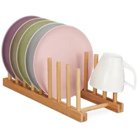 Relaxdays Abtropfgestell 34 x 12 x 12,5 cm Farbe Hellbraun