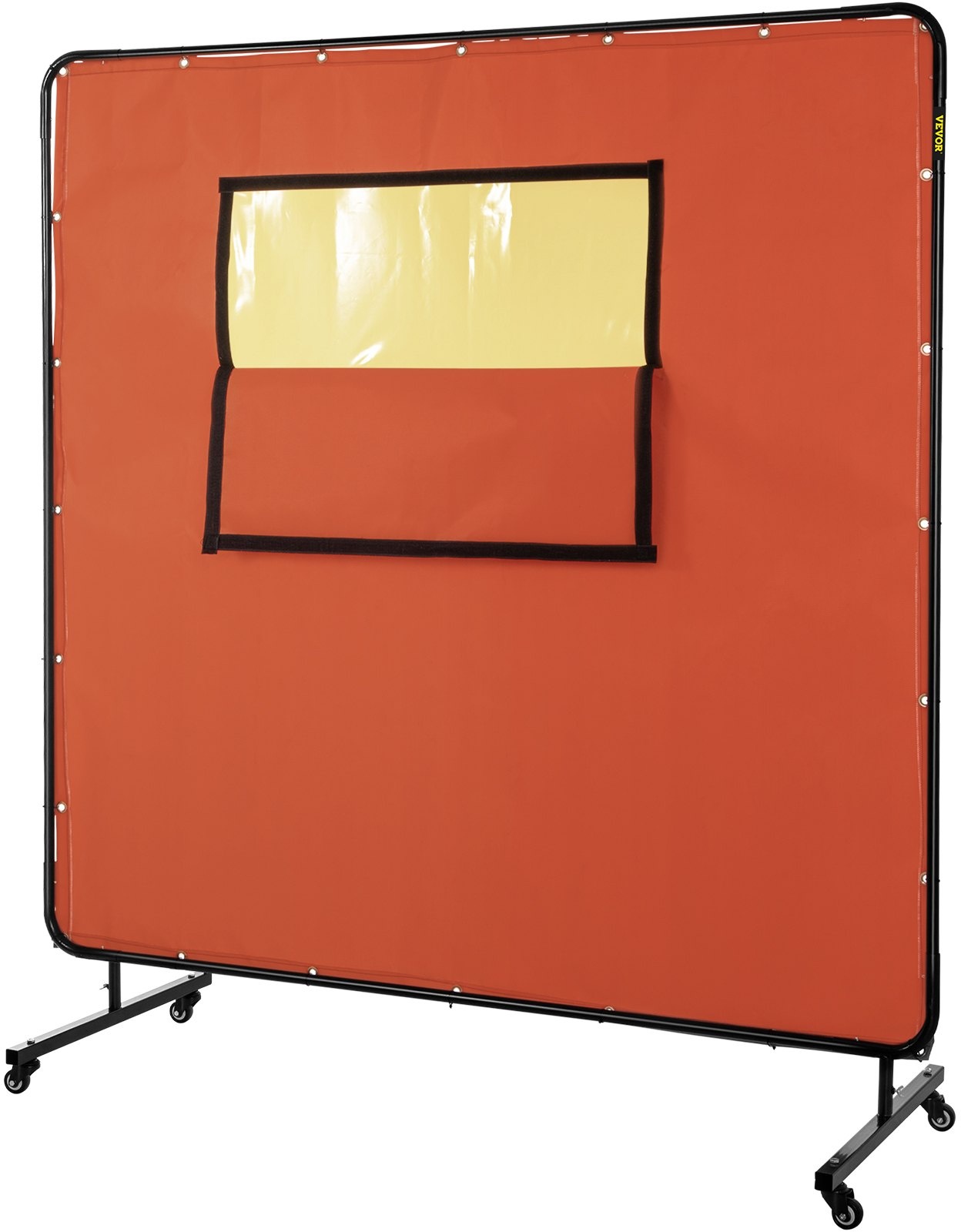 VEVOR Schweißvorhang 1,83 m x 1,83 m Schweißerdecken, Schweißermatte 7,5 kg Hitzeschutzdecke, 0,5 mm Dicke Feuerfeste Unterlage, 90 cm x 38 cm Fenstergröße Feuerschutzmatte für Automobilinspektionen