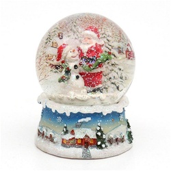 Dekohelden24 Schneekugel Schneekugel, Santa, Maße H/B/Ø Kugel: ca. 8,5 x 7 cm/ Ø 6,5 cm. (1 St) rot|weiß