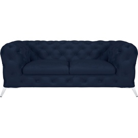 Leonique Chesterfield-Sofa »Amaury«, aufwändige Knopfheftung, moderne Chesterfield Optik, Fußfarbe wählbar blau