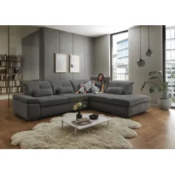 Ecksofa DIE PLANBAR "MP-IN16012 L-Form Kaltschaum-Polsterung", grau, B:312cm H:85cm T:260cm, 85% Polyester, 15% Nylon, Sofas, inkl. Sitztiefenverstellung, optional mit Funktionen