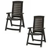 JARDIN Klappsessel-Set Aruba Graphitfarben 2er-Set