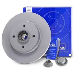 Ate 1x Bremsscheibe Voll +Radlager +ABS-Ring hinten [Hersteller-Nr. 24.0112-0194.2] für Citroën, Ds, Peugeot