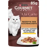 Purina A la Carte Katzenfutter nass mit Huhn, Spinat und Pasta-Perlen 26 x 85 g