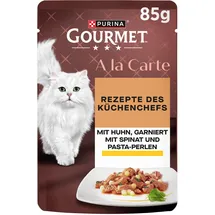 Purina A la Carte Katzenfutter nass mit Huhn, Spinat und Pasta-Perlen 26 x 85 g