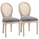 Homcom Küchenstuhl Rattan grau 2er Set