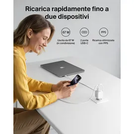 Belkin Dual USB-C Ladegerät Power Delivery und PPS (67 W) weiß