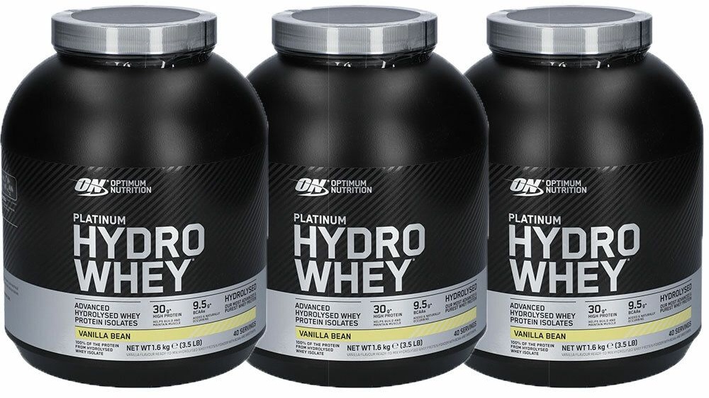 Optimum Nutrition Hydro Whey, Vanille 3x1600 g Poudre