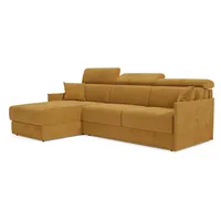 Miryam Ecksofa Mit Matratze Mit Verstellbaren Kopfstützen Aus Weichem, Fleckenabweisendem Stoff T31 272 Cm Links Gelb