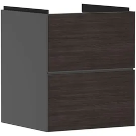Hansgrohe Waschtischunterschrank 2 Auszüge 48 x 55 x 47,5 cm Schiefergrau Matt/Eiche Dunkel