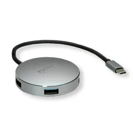 Roline USB 3.2 Gen 1 Hub, rund, 4fach, Typ C Anschlusskabel