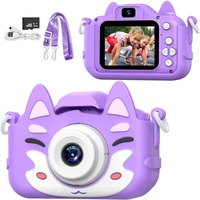 AONISE Kinderkamera,Fotoapparat, Selfie Digitalkamera Kinder, 1080P HD-Videorecorder, Kameraspielzeug Für Jungen Und Mädchen, Geschenke Für Kinder Im Alter Von 3 Bis 12 Jahren(Violett)