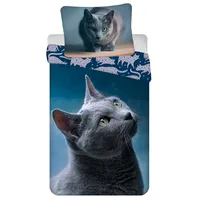 COFI 1453 Dark Cat Baumwolle Bettwäsche – Bettbezug 140x200