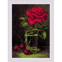 Riolis Kreuzstich Set Rose und Süßkirsche Zählmuster, Multifarbig