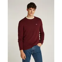 TOMMY JEANS Strickpullover »TJM SLIM ESSNTLS C-NECK SWEATER«, mit Markenlogo auf der Brust TOMMY JEANS Deep Rouge