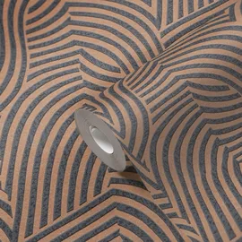 Living Walls 3D-Tapete Wellenmuster 32 cm x 10 m 1 St goldfarben