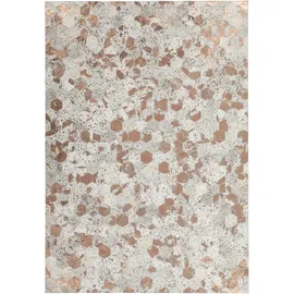 Kayoom Spark 210 Lederteppich 120 x 170 cm elfenbein/chrom
