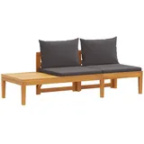 vidaXL Gartenbank mit Tisch 150 x 60 x 85 cm Grau