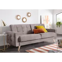 exxpo - sofa fashion 3-Sitzer EXXPO - SOFA FASHION "Nappa, kompakt, bequem, zeitloses Design, Breite 222cm, L-Form", grau (taupe), B:222cm H:87cm T:89cm, Samtvelours (100% Polyester);Webvelours (100% Polyester), Sofas, tolle Detailverarbeitung