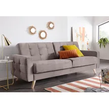 exxpo - sofa fashion 3-Sitzer EXXPO - SOFA FASHION "Nappa, kompakt, bequem, zeitloses Design, Breite 222cm, L-Form", grau (taupe), B:222cm H:87cm T:89cm, Samtvelours (100% Polyester);Webvelours (100% Polyester), Sofas, tolle Detailverarbeitung