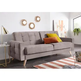 exxpo - sofa fashion 3-Sitzer EXXPO - SOFA FASHION "Nappa, kompakt, bequem, zeitloses Design, Breite 222cm, L-Form", grau (taupe), B:222cm H:87cm T:89cm, Samtvelours (100% Polyester);Webvelours (100% Polyester), Sofas, tolle Detailverarbeitung