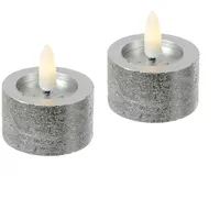 MARELIDA LED Teelichter Lina 4,4 cm 2 St. silber