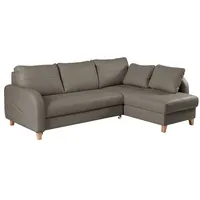 Ecksofa Compact Leder Grau Dunkelgrau