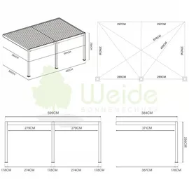Weide Deluxe Plus 4 x 6 m Weiß