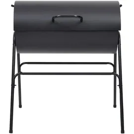 vidaXL Grill mit 2 Grillrosten schwarz