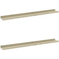 vidaXL Wandregal 80 x 9 x 3 cm Weiß und Sonoma-Eiche