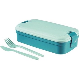 Curver Lunchbox Lunch & Go inklusiv Besteck 23,5x13,5x6,3cm in blau, Plastik, 23.5 x 13.5 x 6.3 cm