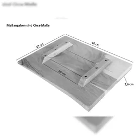 Sam Holzplatte Arya mit echter Baumkante Einseitig 40 x 30 cm, Akazienholz nussbaum,