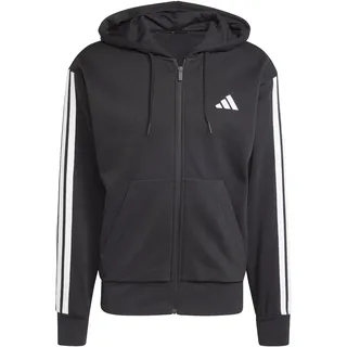 Adidas Essentials 3-Streifen Fleece Reißverschlusspullover Black / White XL